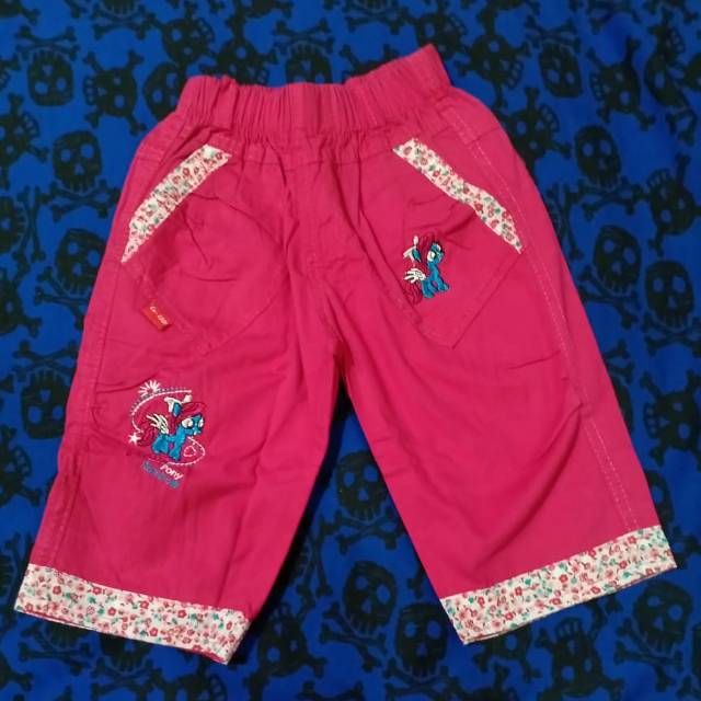 Celana pendek anak umur 2 tahun gambar kuda pony littlepony little pony warna pink