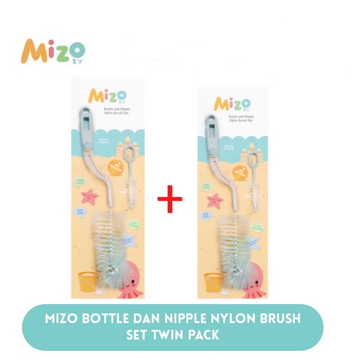 Mizo Bottle And Nipple Nylon Brush Set