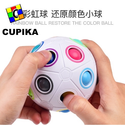 Rubik Bola Ball Rainbow Ball Fanxin Diameter 9CM BESAR 12 WARNA PUTIH