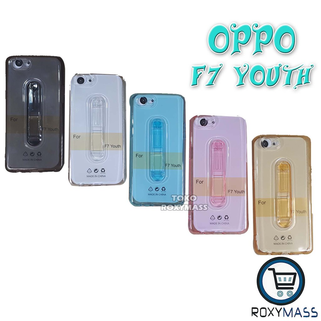 TERLARIS TERMURAH Case Oppo F7 Youth TPU Ultrathin Standing Silicone Jelly Clear Transparan