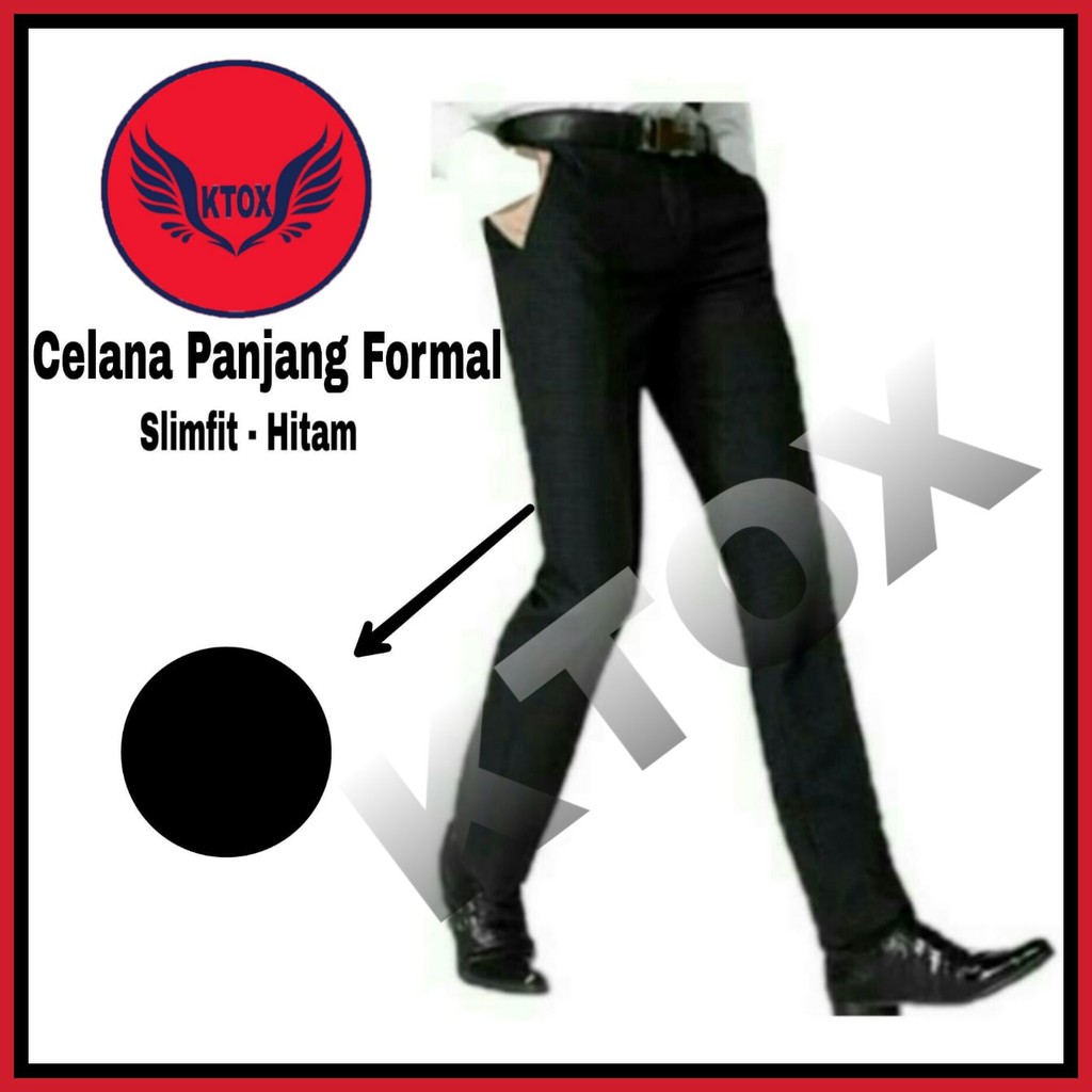 Celana Formal Panjang Pria Celana Bahan Kain Celana Slimfit Pria Celana Hitam Mirip Cardinal