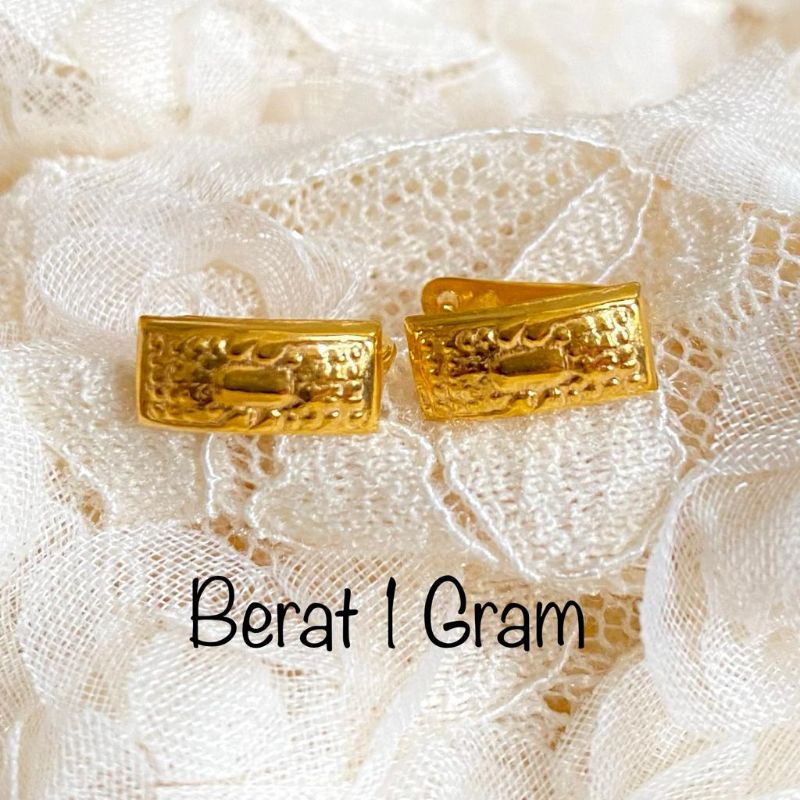 Anting Jepit Polos Emas Muda Dewasa 1 Gram