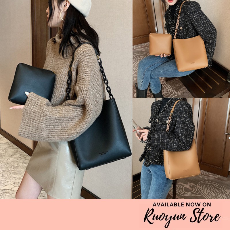 RYX - Chain Bucket Tas Selempang 2 in 1 Wanita Fashion Casual - Ori Import