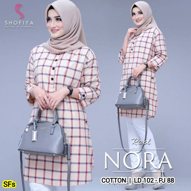 Nora Tunik motif kotak ori by Shofiya