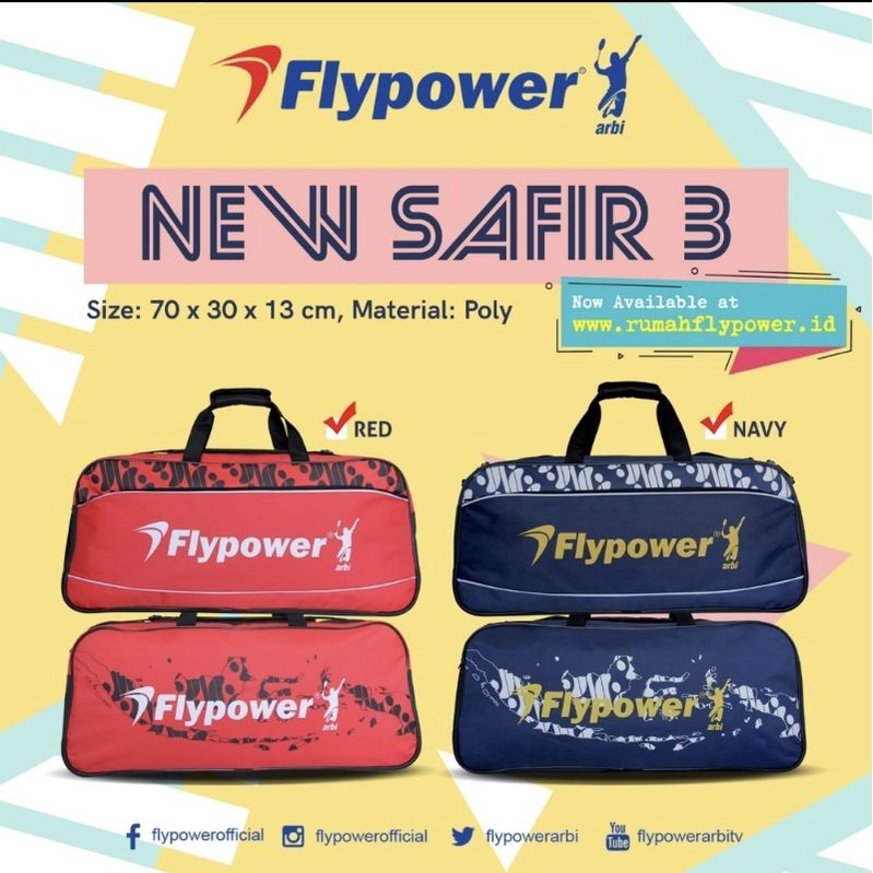 Tas Badminton Flypower Safir 3 Model Segi 4 2R