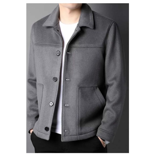 TERBARU JAKET PRIA | SHACKET JACKET FLECEE-Drak grey