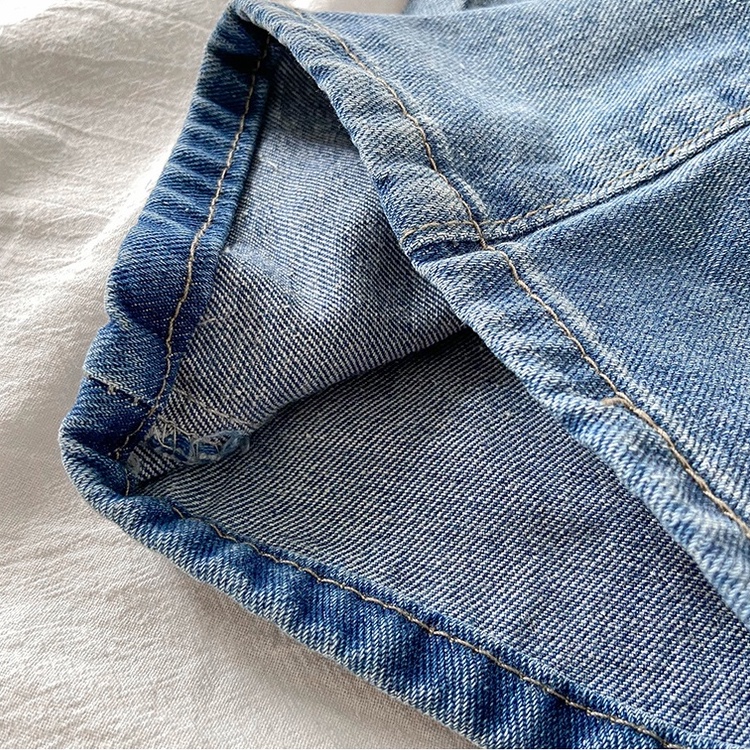 Retro pinggang tinggi longgar lurus denim gadis mahasiswa celana lebar kaki serbaguna jeans(Peta fisik）