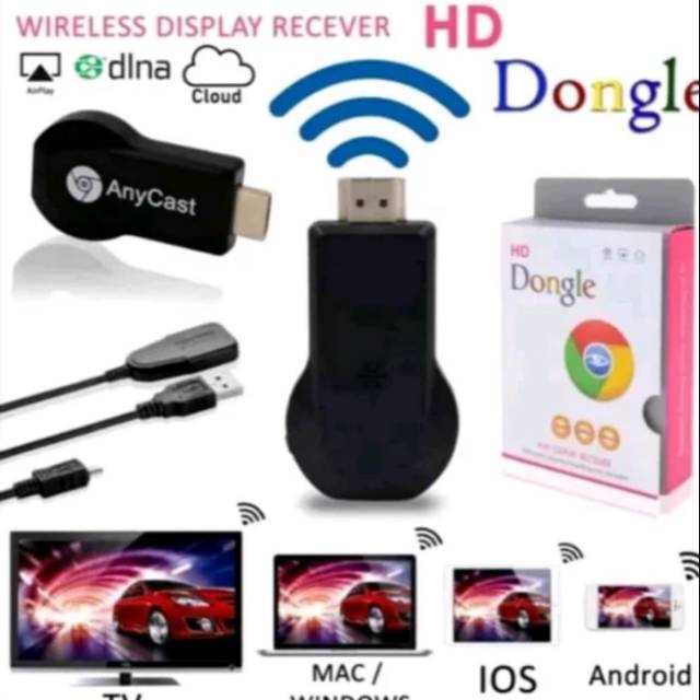 Wireless HDMI Dongle Anycast Alat Penghubung Hp Ke TV Tanpa Kabel Original