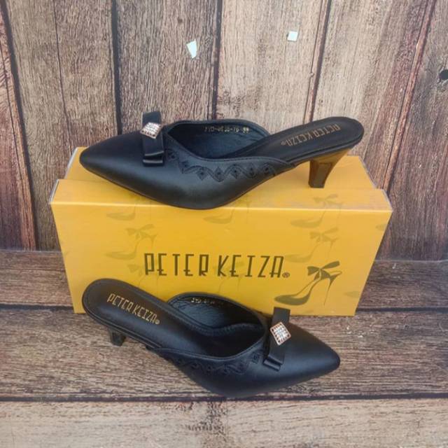 SEPATU HAK PEEP TOES WANITA (Peter Keiza) HITAM - KH10 |SANDAL HAK MURAH | FASHION MATAHARI ORIGINAL