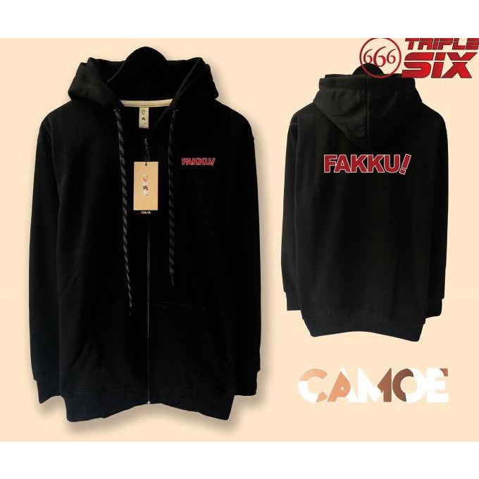 Jaket Hoodie Fakku Sweater Distro Jacket Pria Wanita Sweatshirt Fleece Zipper Resleting Depan Polos