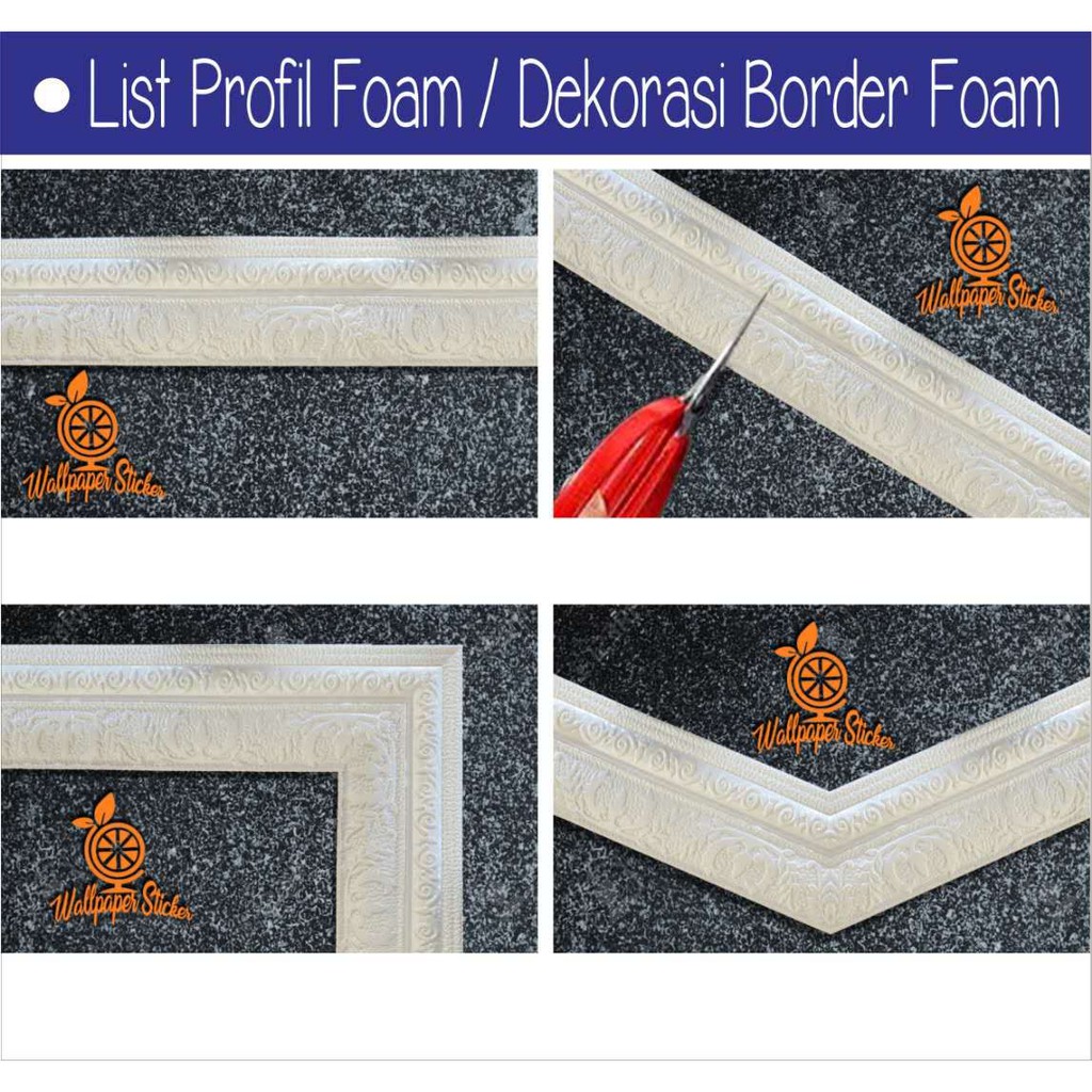 List border foam List profil foam List timbul 3 dimensi Moulding Dekorasi Dinding Plafon Vintage Borders 8cm X 22m best seller