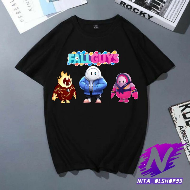 baju anak kaos anak atasan fall guys permainan viral baju fall guys