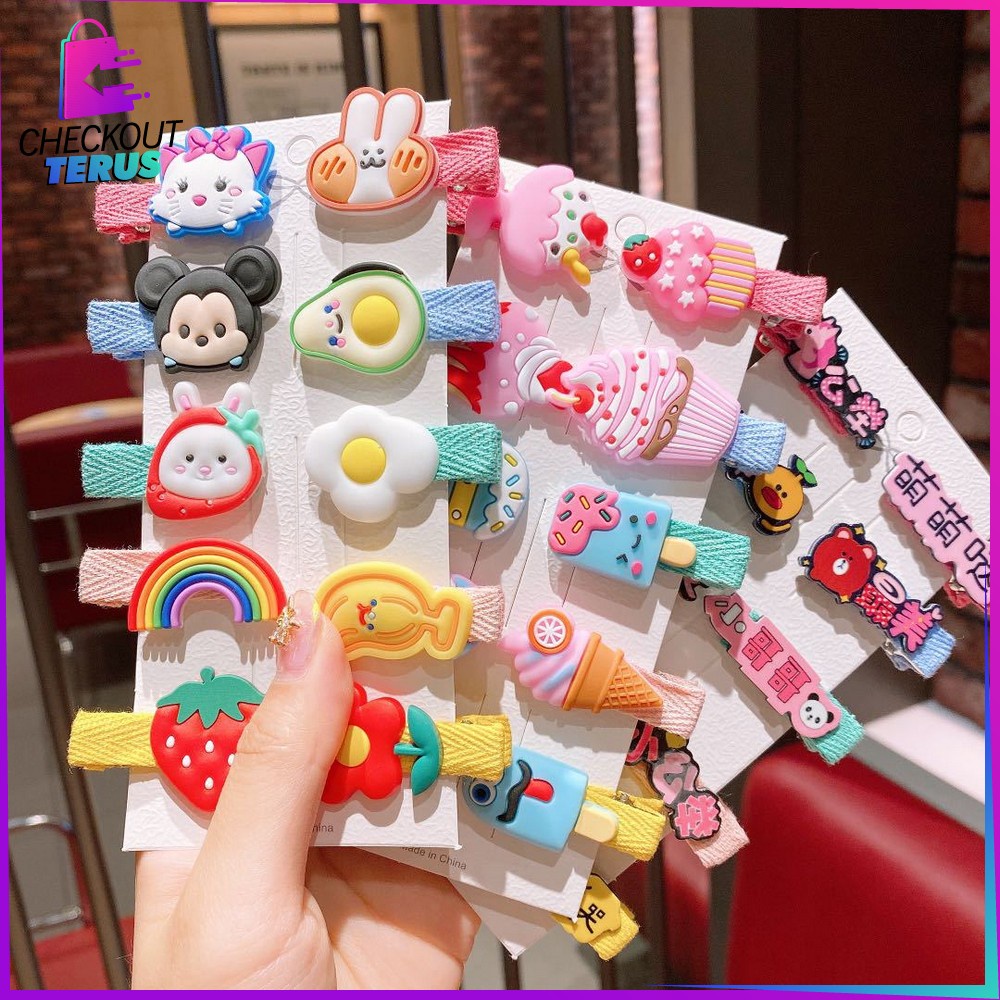 CT C315 C316 Jepit Rambut Anak Perempuan 10PCS  SET - Jepitan Rambut Anak Motif Karakter Kartun Hair Clip Anak Cewek Jepit Rambut Lucu