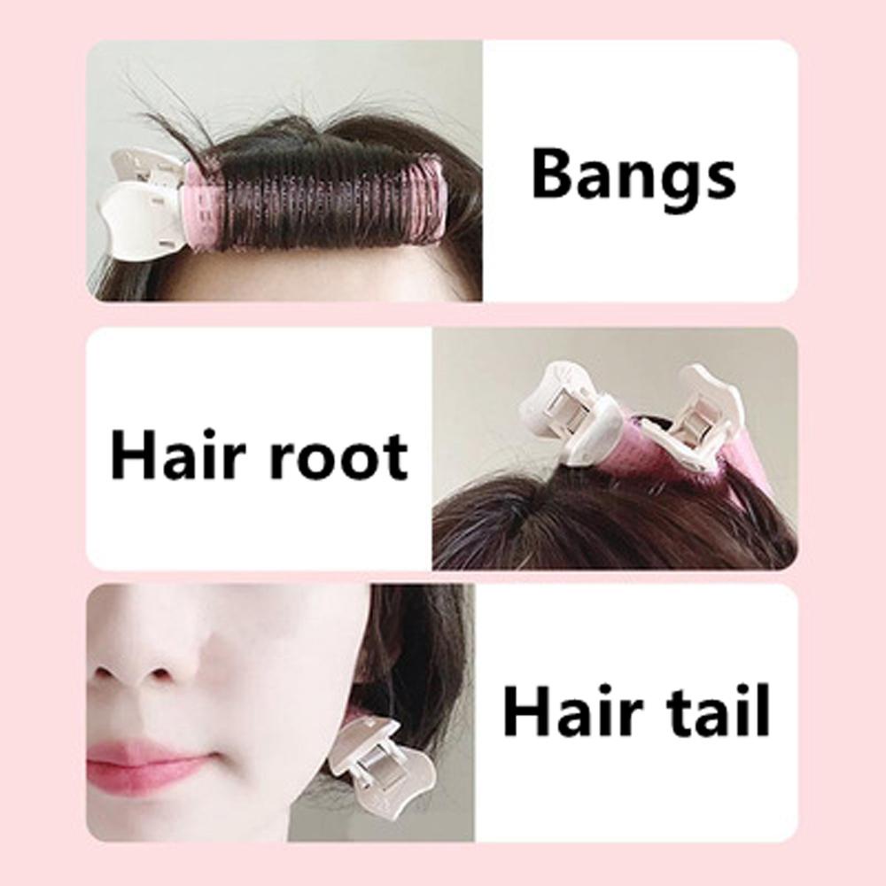 [Elegan] Rambut Akar Berbulu Klip Merah Muda Gadis Jepit Rambut Ada Panas Ikal Malas Curler Magic DIY Styling Tools