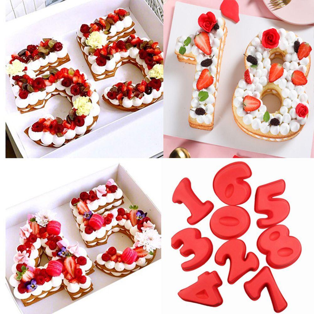 Populer Nomor 0-8 Warna Random Cetakan Silikon Gumpaste Perlengkapan Anniversary Aksesoris Dapur Baking Tool