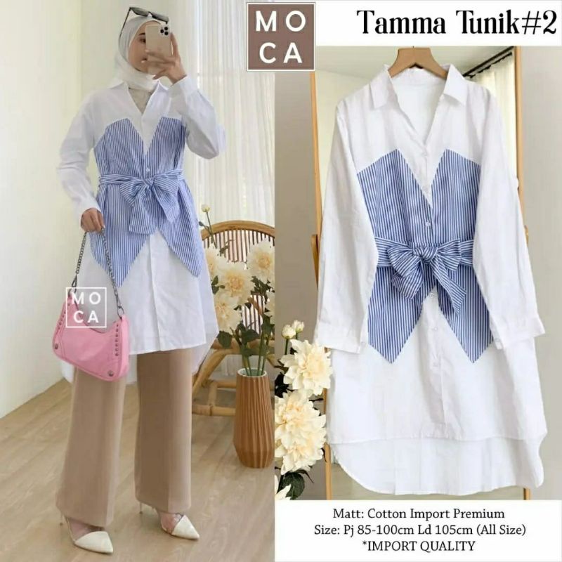 TammaTunik #2, TUNIK WANITA SUPER DUPER CANTIK CASUAL FIT XL LD 105 BAHAN KATUN IMPORT PREMIUM OOTD MODIS