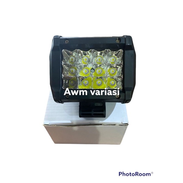 Lampu tembak sorot cree cwl LED 12 mata putih flas motor mobil