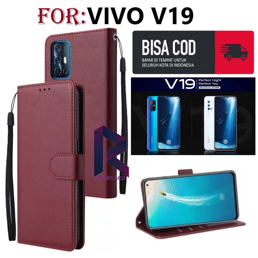 FLIP COVER VIVO V19 CASING DOMPET FLIP WALLET LEATHER KULIT PREMIUM SARUNG BUKA TUTUP FLIP CASE VIVO V19