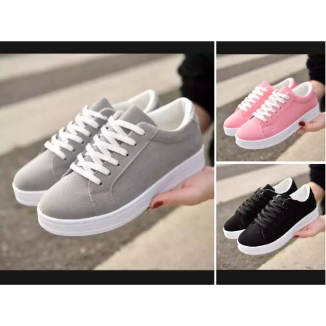 SEPATU SEKOLAH SNEAKERS SUEDE HALUS LEMBUT