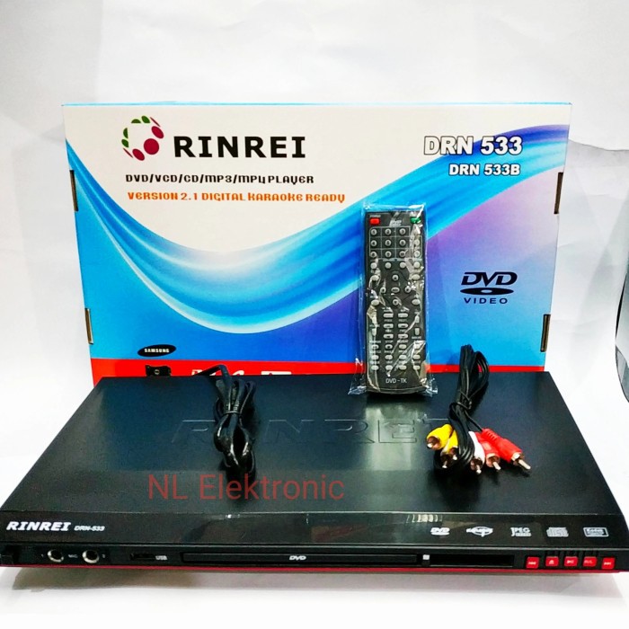 RINREI DVD Player DRN-533K Optik Samsung - DVD - VCD - CD - MP3 - MP4 Player ORIGINAL