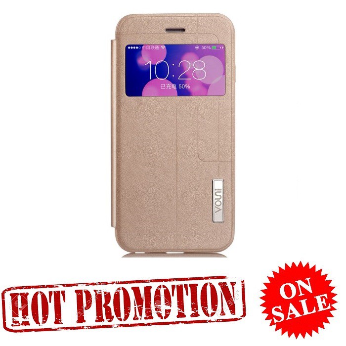 SALE VOUNI FLIP LEATHER CASE IPHONE 6 & 6S GOLD