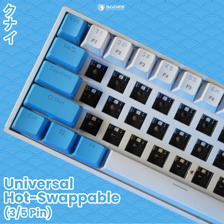 Sades Kunai SK-868 RGB - HOTSWAP Triple Connection Mechanical Keyboard