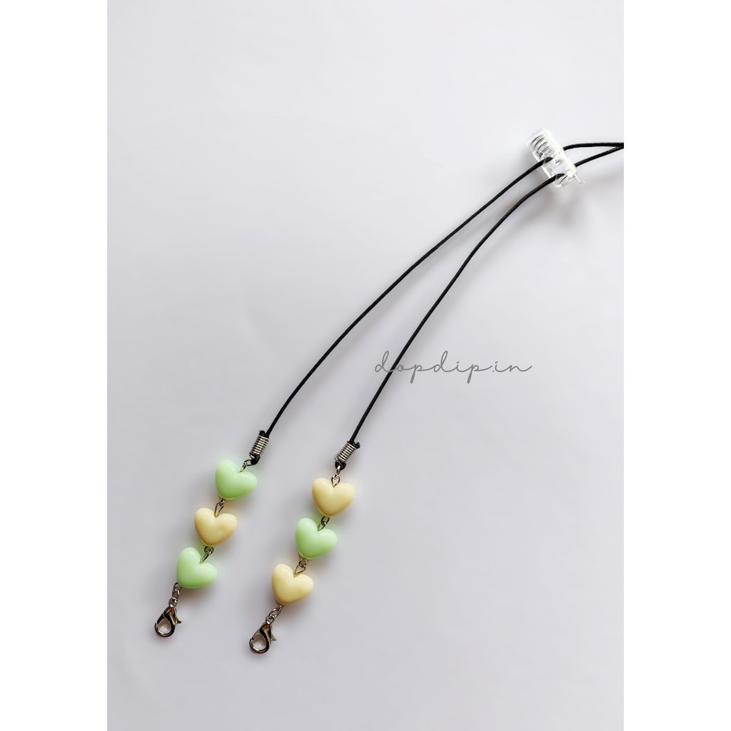 Candy Heart Strap Mask Kalung Rantai Tali Masker Serut Konektor Headloop
