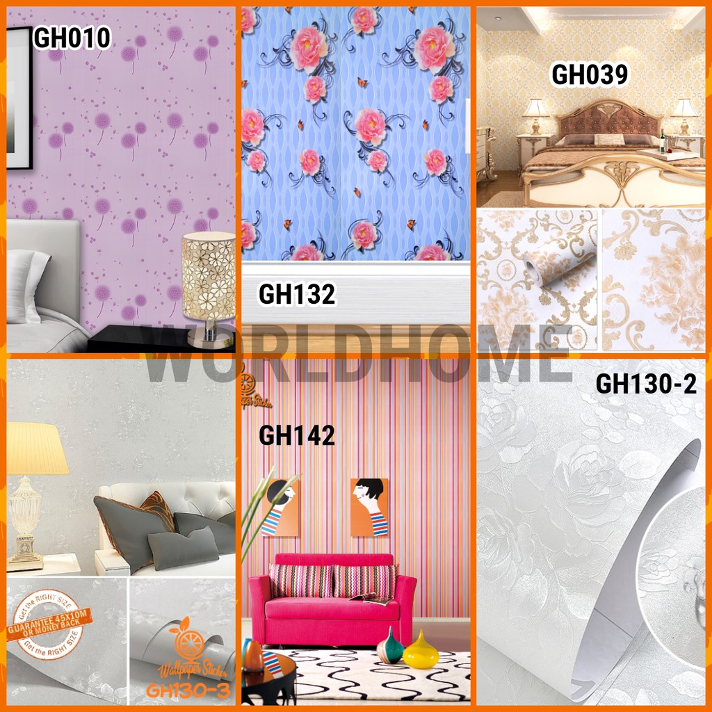 Wallpaper Dinding Wallpaper Stiker Wallpaper dinding Anak Walpaper Gh Premium Quality 45CM x 8Mtr Shabby Chic (Batik Elegan)