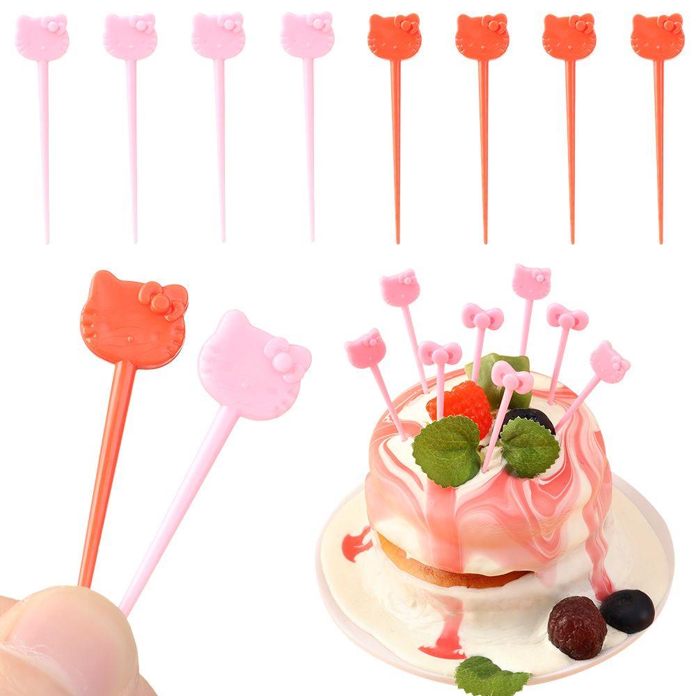 8pcs Garpu Buah Desain Bunga Untuk Dekorasi Makan Siang Anak