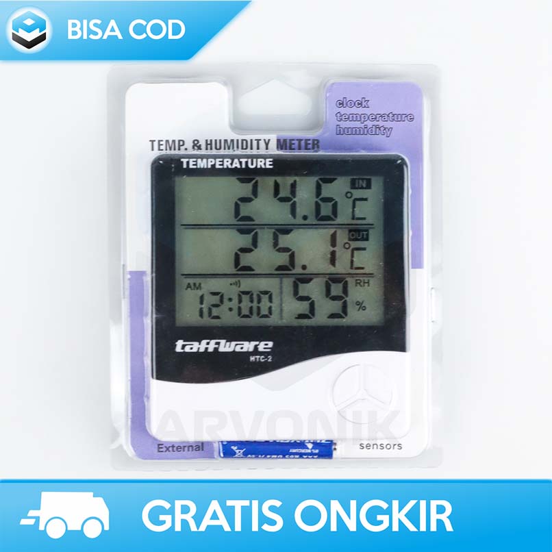 DIGITAL TEMPERATURE KELEMBAPAN UDARA TAFFWARE OUTDOOR MULTIFUNGSI ORI