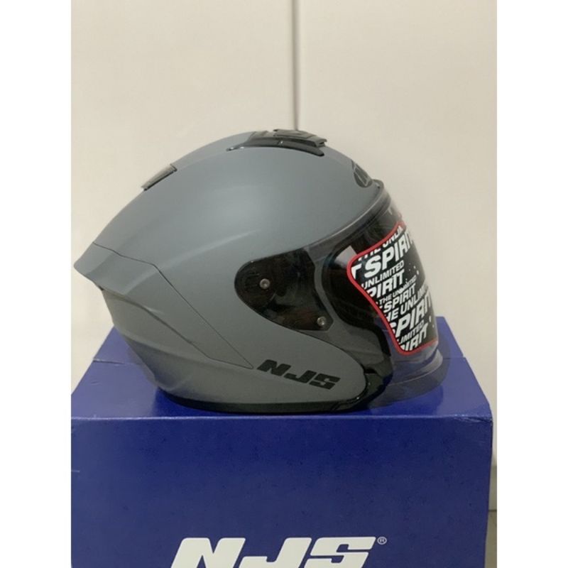 HELM HALF FACE NJS KAIROZ SOLID STONE GREY DOFF NJS KAIROZ ORIGINAL