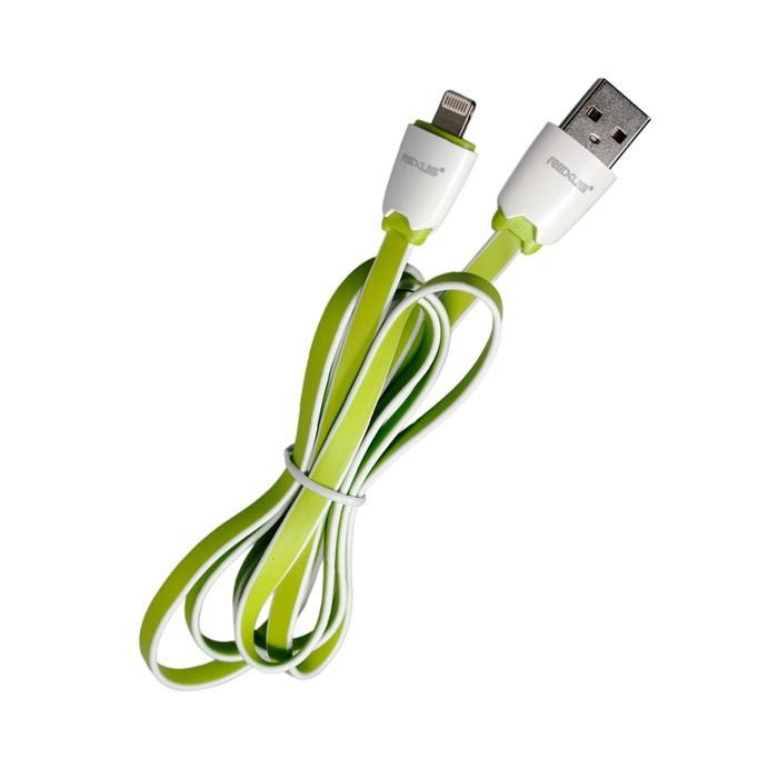 REXUS HIGH SPEED CHARGE SYNC FLAT CABLE - USB to LIGHTNING 2.1A 1M