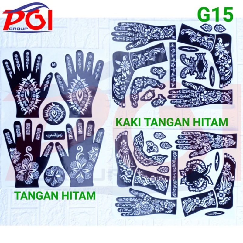 DC G ( G15 ) CETAKAN HENNA TANGAN KAKI / STIKER / NAIL ART / TIDAK BISA MEMILIH