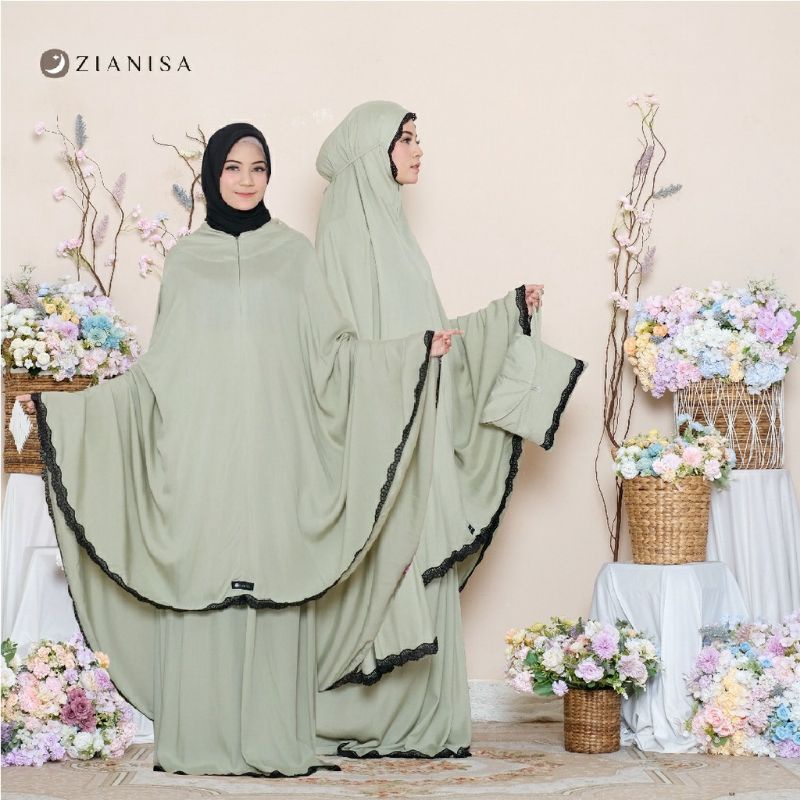 Mukenah Zianisa Plain Kwahla Series jumbo Jumbo Dewasa Katun Rayon Adem Motif Cantik Treveling