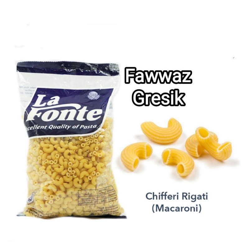 La Fonte Pasta Makaroni Chiferi Rigati 206 Penne Rigatti 91 Pipa Fusili spiral 202 500gr 500 gram