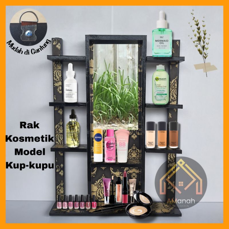 [COD] RAK KOSMETIK 2 TIANG MINIMALIS MODEL KUPU2 - RAK HIAS GANTUNG RAK KOSMETIK MINIMALIS TOLET