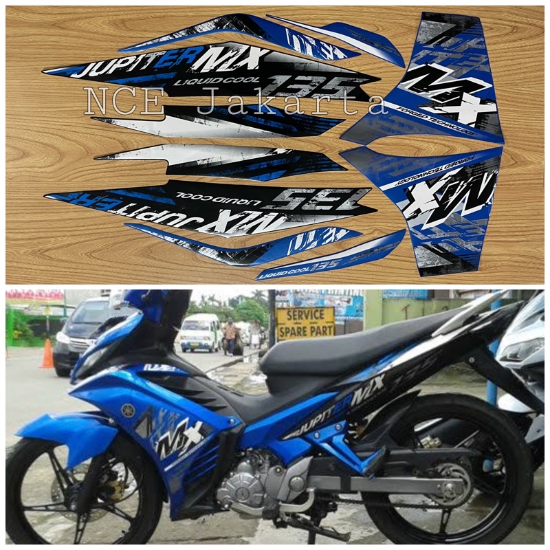 STIKER STRIPING JUPITER MX 2014 BIRU HITAM