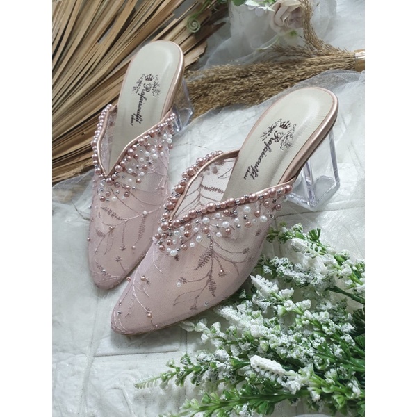 sepatu Rumelia rosegold tinggi 7cm kacaa