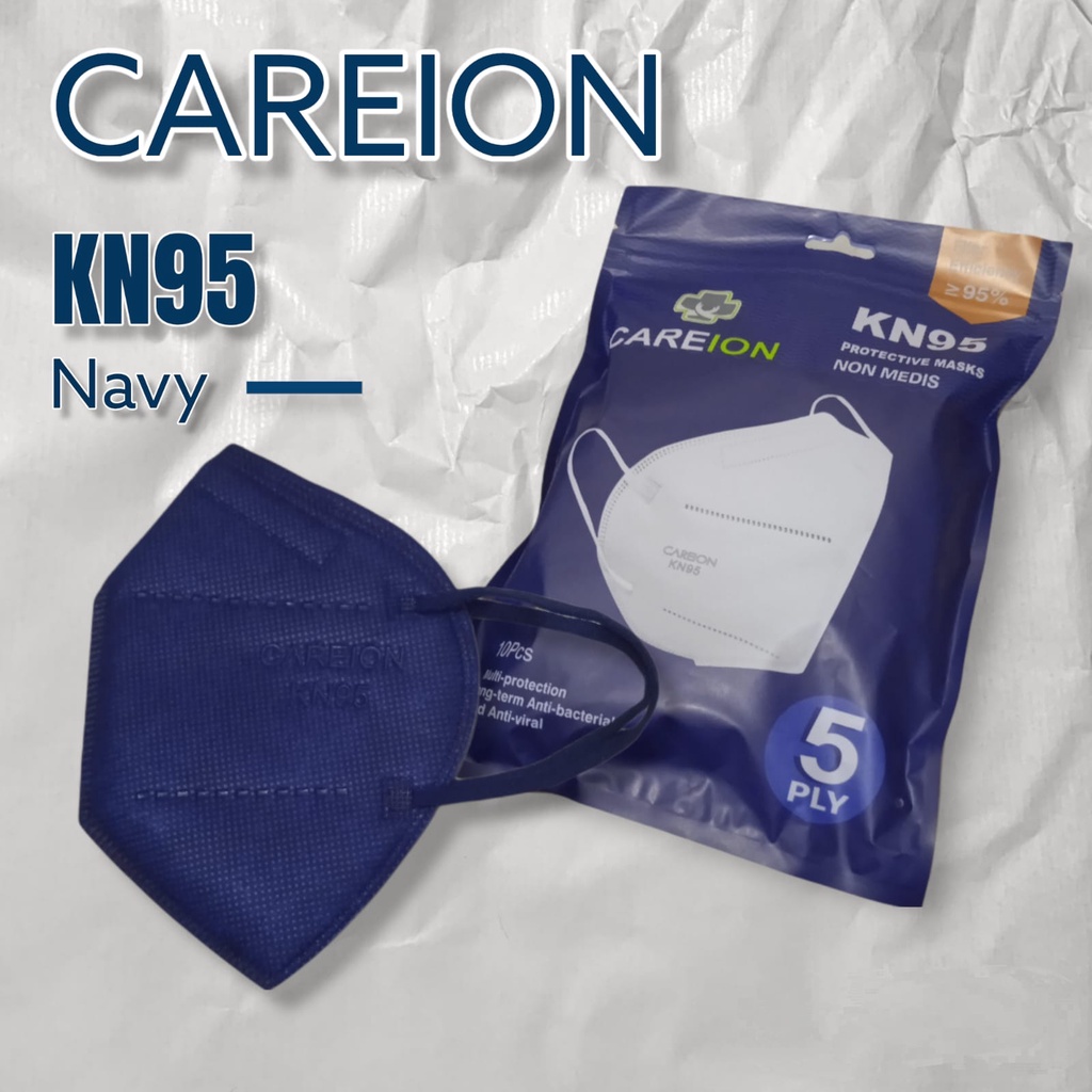 MASKER KN95 CAREION NAVY EARLOOP - 10Pcs