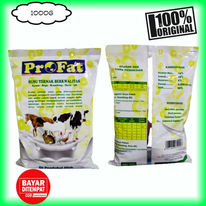 Profat 1 kg susu hewan ternak  susu kambing  susu ikan ayam susu pengganti indukan susu untuk hewan
