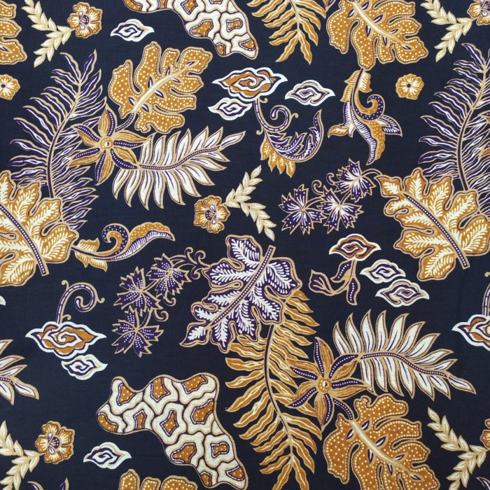 KAIN BATIK KATUN HALUS METERAN MOTIF DAUN JATJABOL - Hitam