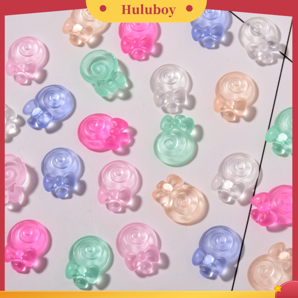 Huluboy Huluboy♡ 20pcs / Set Hiasan Kuku Motif Kartun Aksen Berlian Imitasi Translucent Tahan Lama Untuk Nail Art