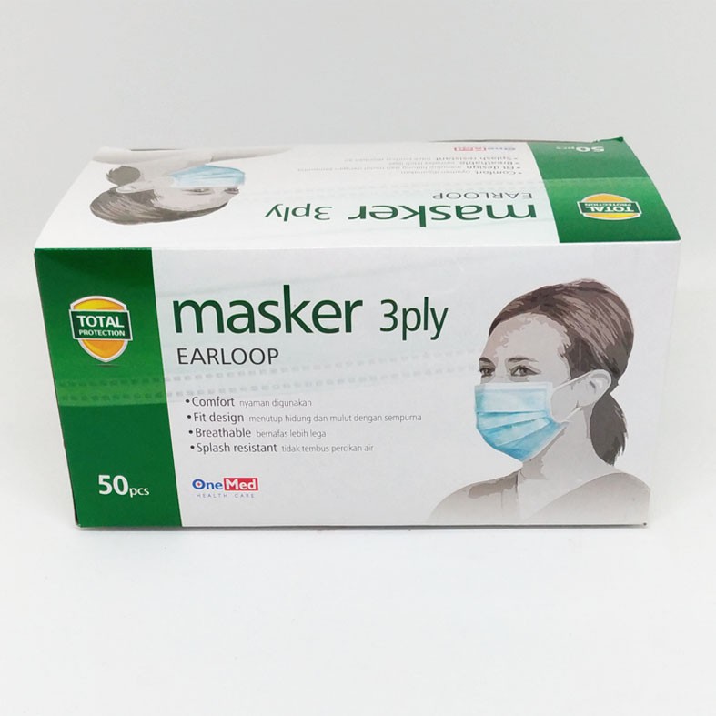  Masker Karet  OneMed Earloop 50 pcs Shopee Indonesia