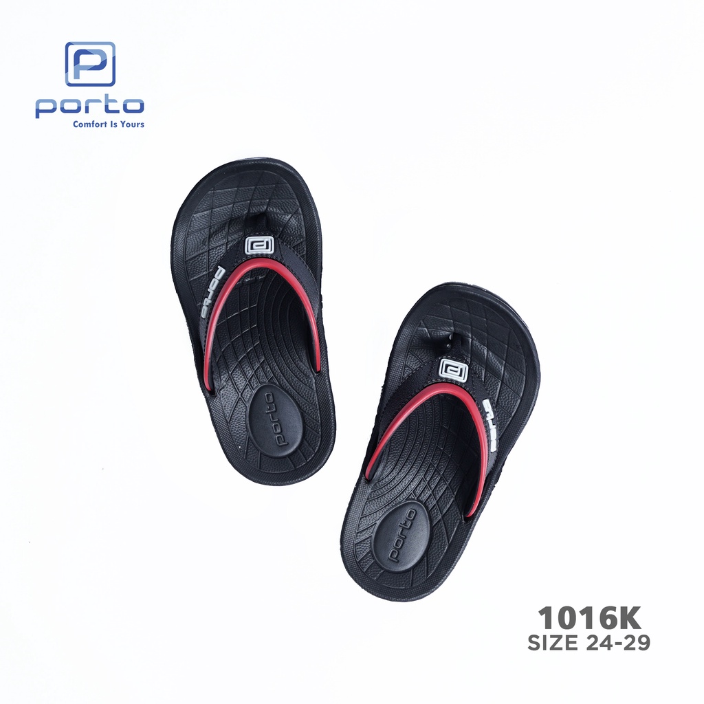 1016K - Porto Leveling Sandal Jepit Anak Laki Laki Size 24 - 29 Karet Nyaman Kuat Awet Terbaru Original Porto