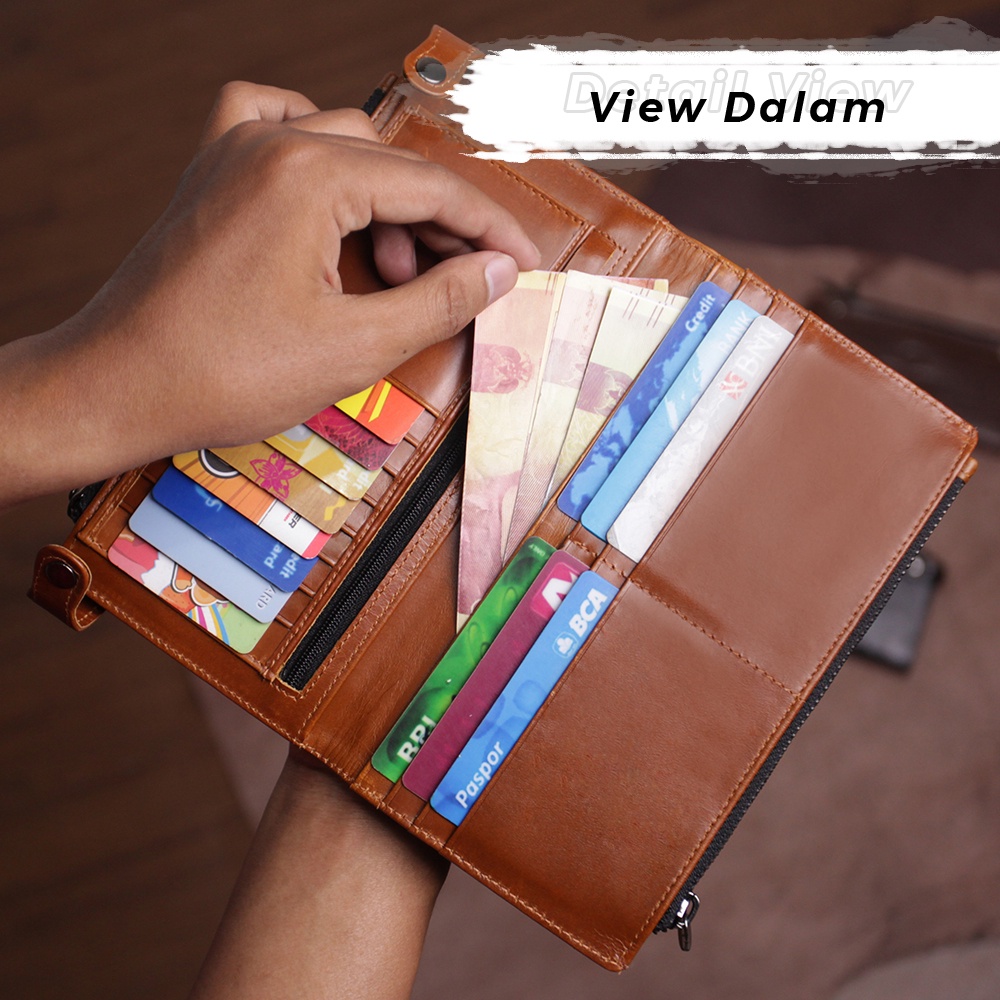 Dompet Kulit Wanita Dompet Kartu Wanita Lipat Kulit Sapi Asli Original AD01 Model Lipat Merk Alice Leather GARANSI ORIGINAL