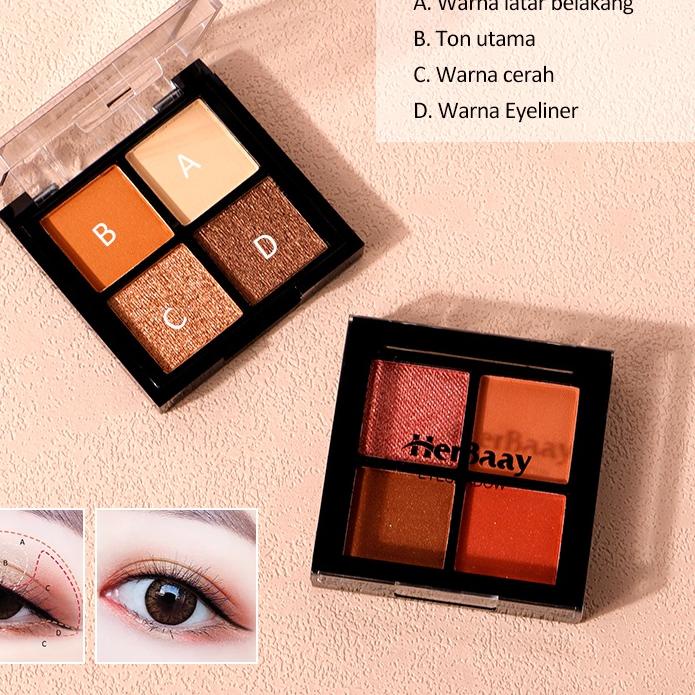 HOT PROMO Herbaay Eyeshadow 4-colors combo eyeshadow disc-Dance party ♥