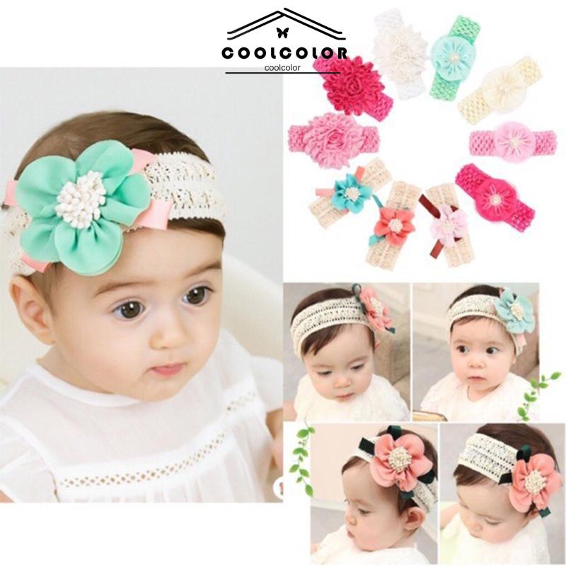 COD❤️Ikat Kepala Bayi Baru Kedatangan Bayi Bayi Perempuan Ikat Kepala Bunga Pita Rambut impor murah korea