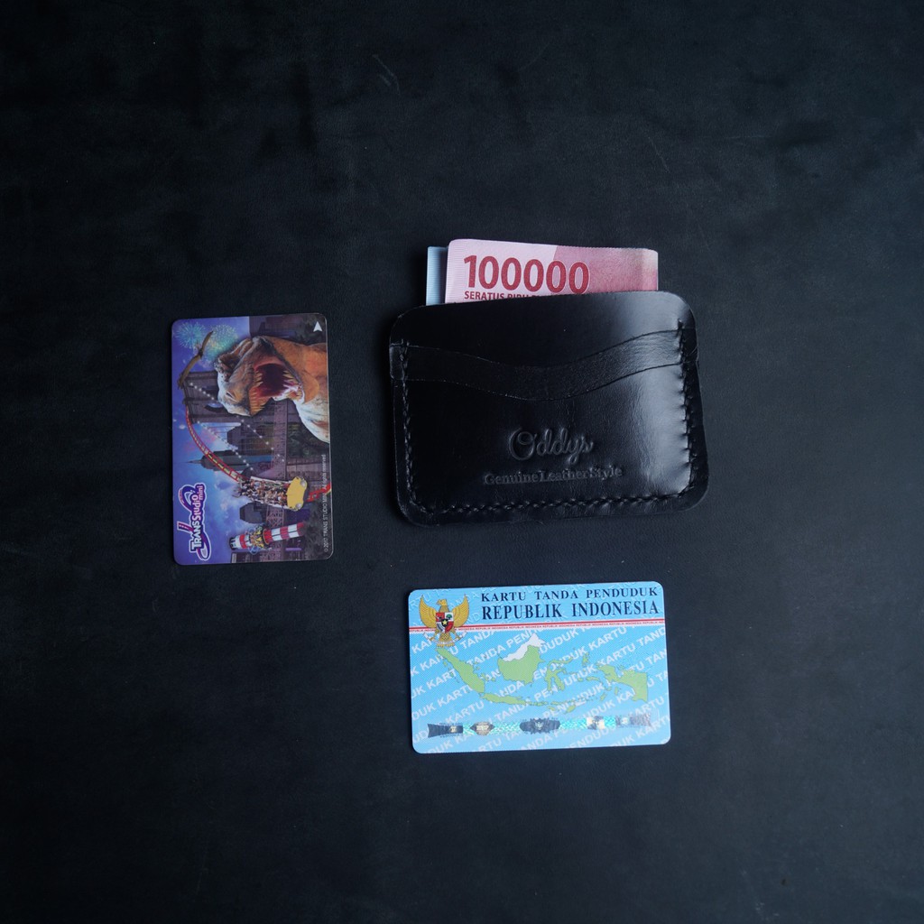 CANYON Leather Card Holder in Black - Dompet Kartu Kulit Asli