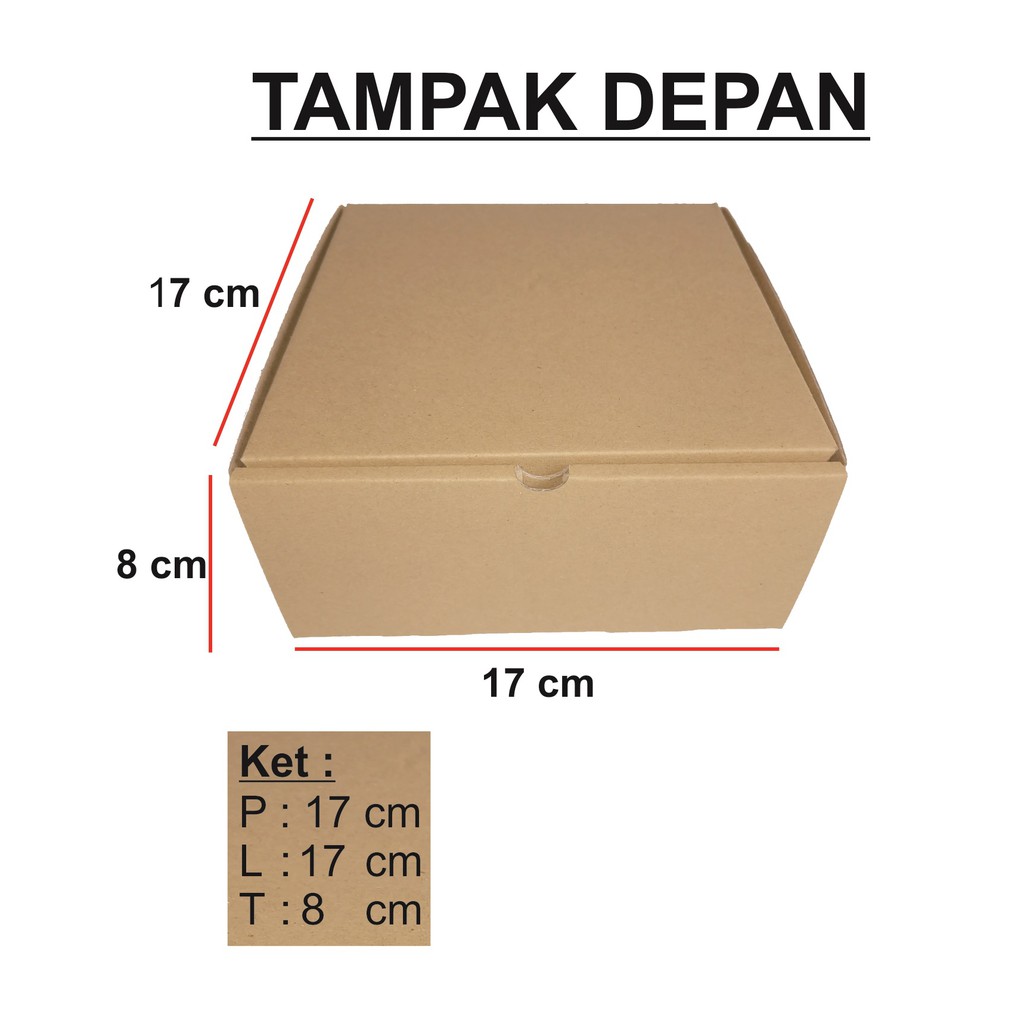 

DUS / BOX / 17x17x8 cm / KOTAK KUE/ KARDUS KUE/ PACKAGING / DUS MAKANAN / DIE CUT
