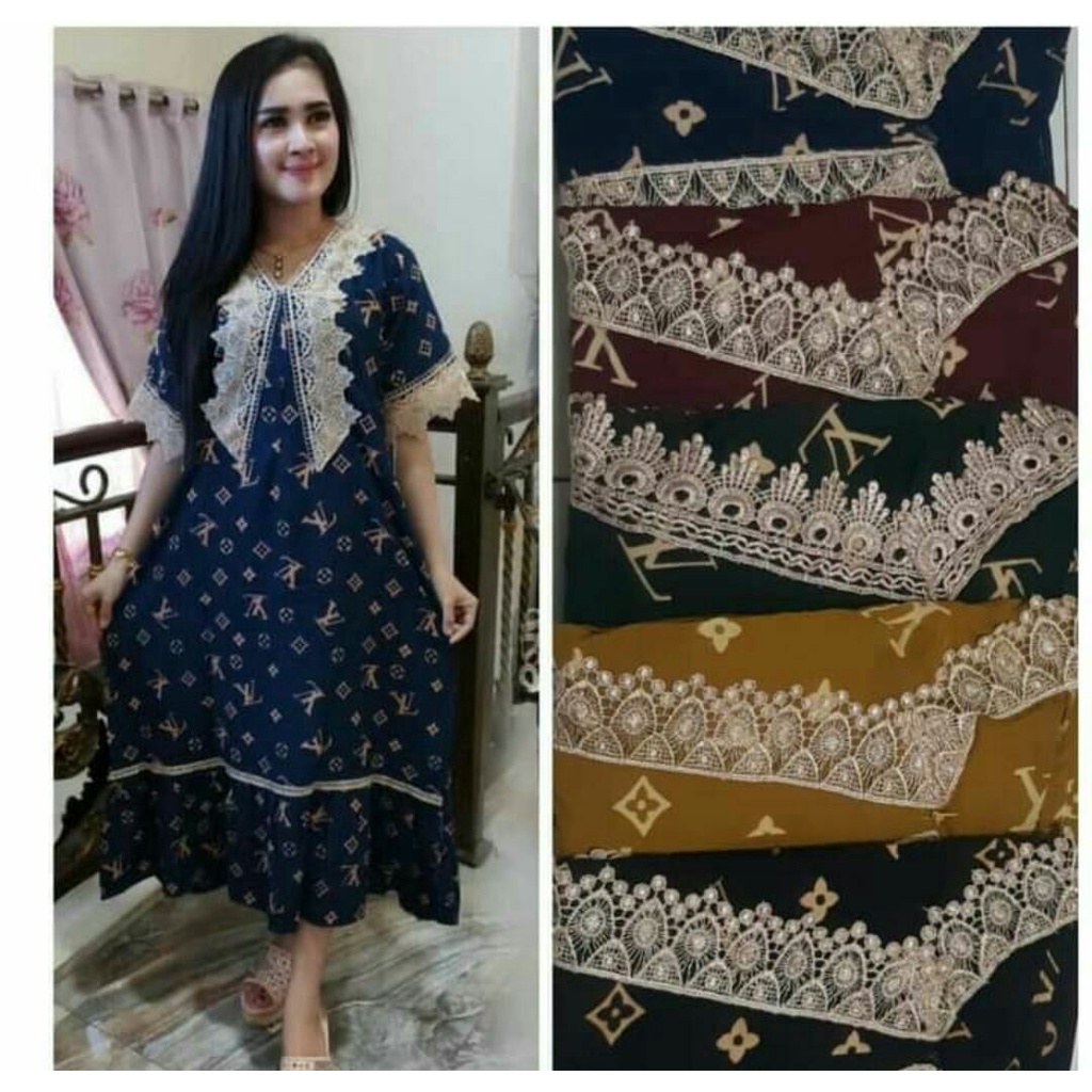 DASTER ARAB KANAYA || RESLETING DEPAN BUSUI || RENDA MILO || RAYON SUPER GRADE A ORI || BROKAT IMPOR-1